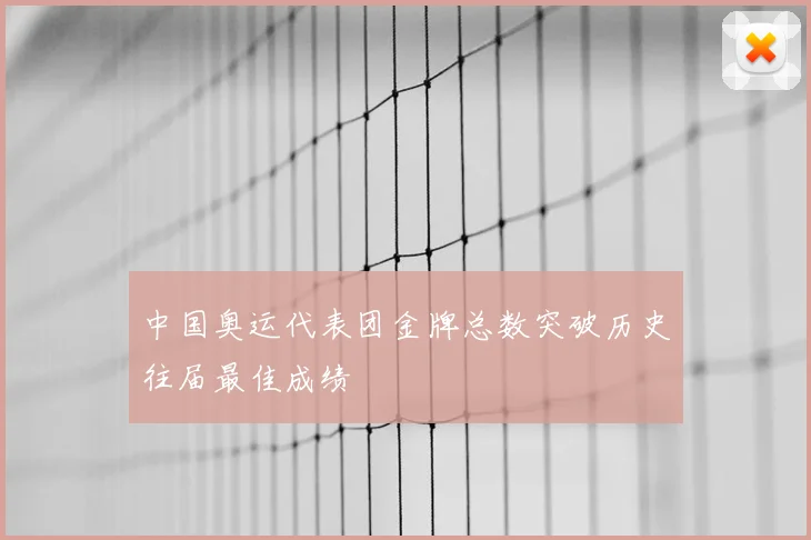 中国奥运代表团金牌总数突破历史往届最佳成绩