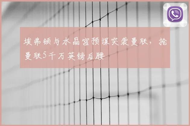 埃弗顿与水晶宫预谋突袭曼联,抢曼联5千万英镑后腰